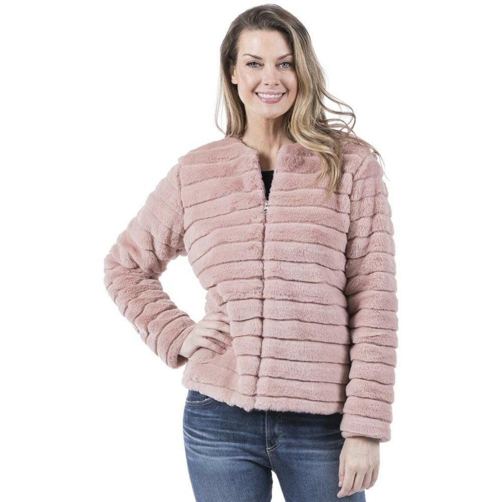 NWOT Katydid Collection Faux Rabbit Fur Jacket